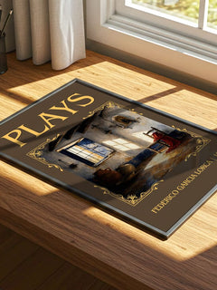 Plays Classic Book Art Print by Federico García Lorca – print on a sunlit desk