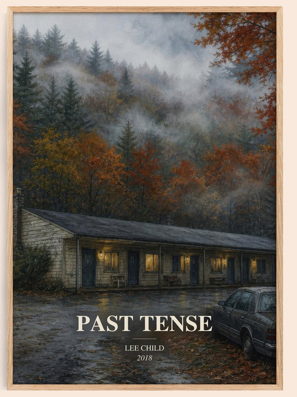 Past Tense watercolour book poster by Lee Child – framed literary art print