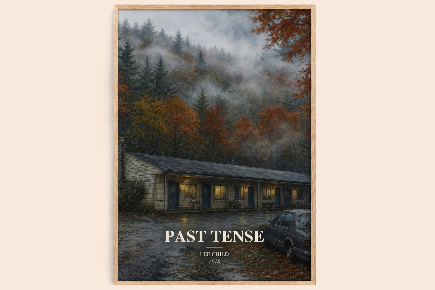 Past Tense watercolour book poster by Lee Child – framed literary art print