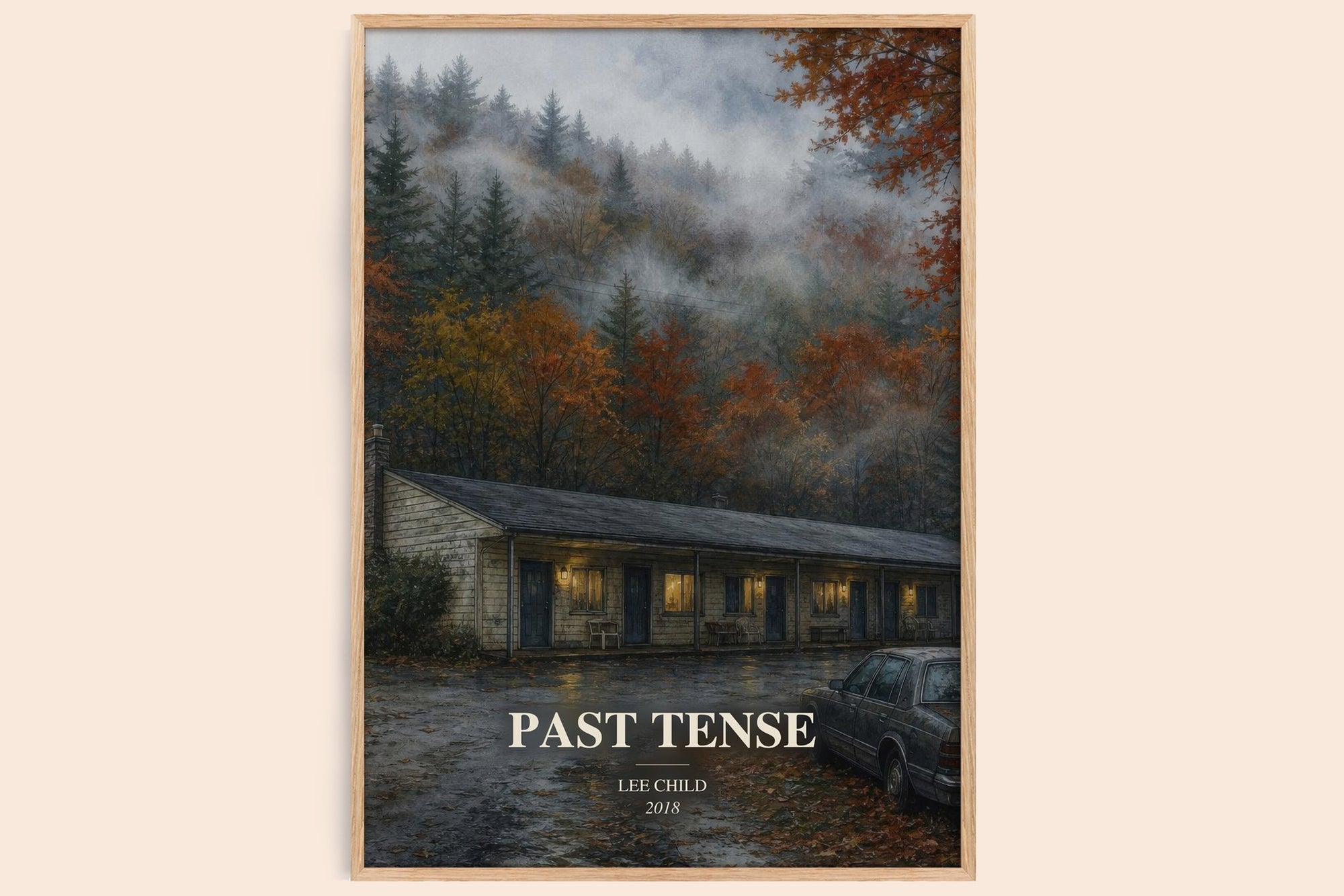 Past Tense watercolour book poster by Lee Child – framed literary art print