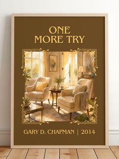 One more try Classic Book Art Print by Gary D. Chapman – framed print leaning on a wooden floor