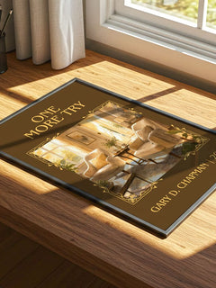 One more try Classic Book Art Print by Gary D. Chapman – print on a sunlit desk
