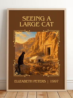 Seeing a large cat Classic Book Art Print by Elizabeth Peters – framed print leaning on a wooden floor