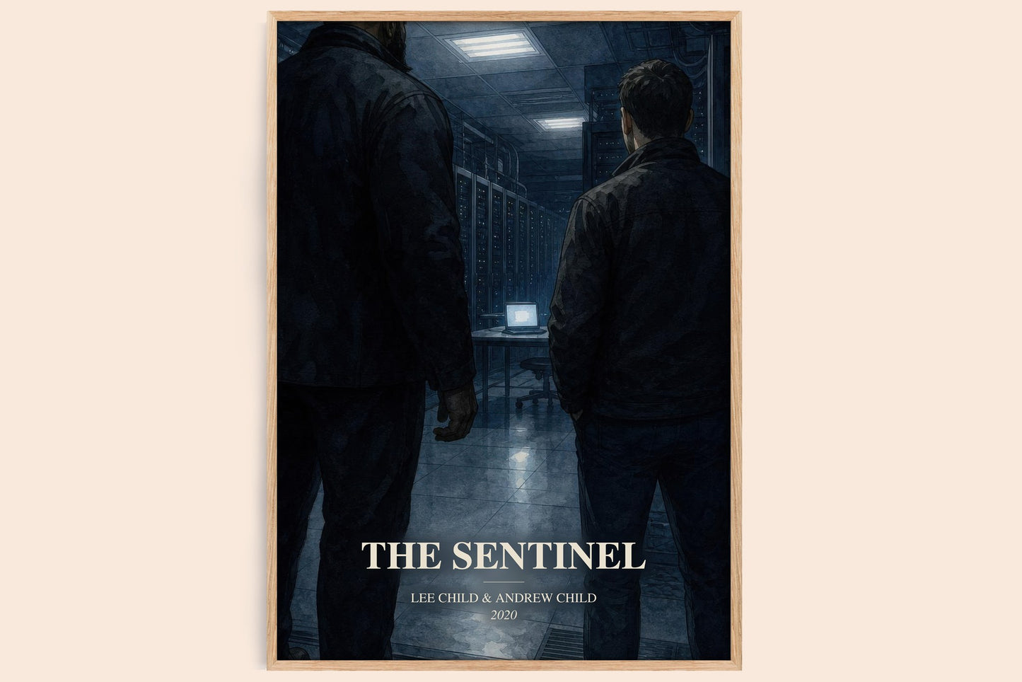 The Sentinel watercolour book poster by Lee Child & Andrew Child – framed literary art print