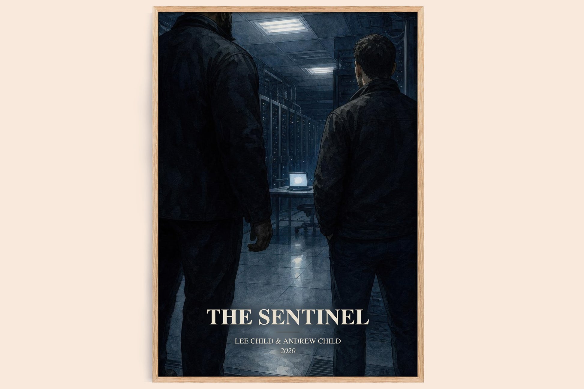 The Sentinel watercolour book poster by Lee Child & Andrew Child – framed literary art print