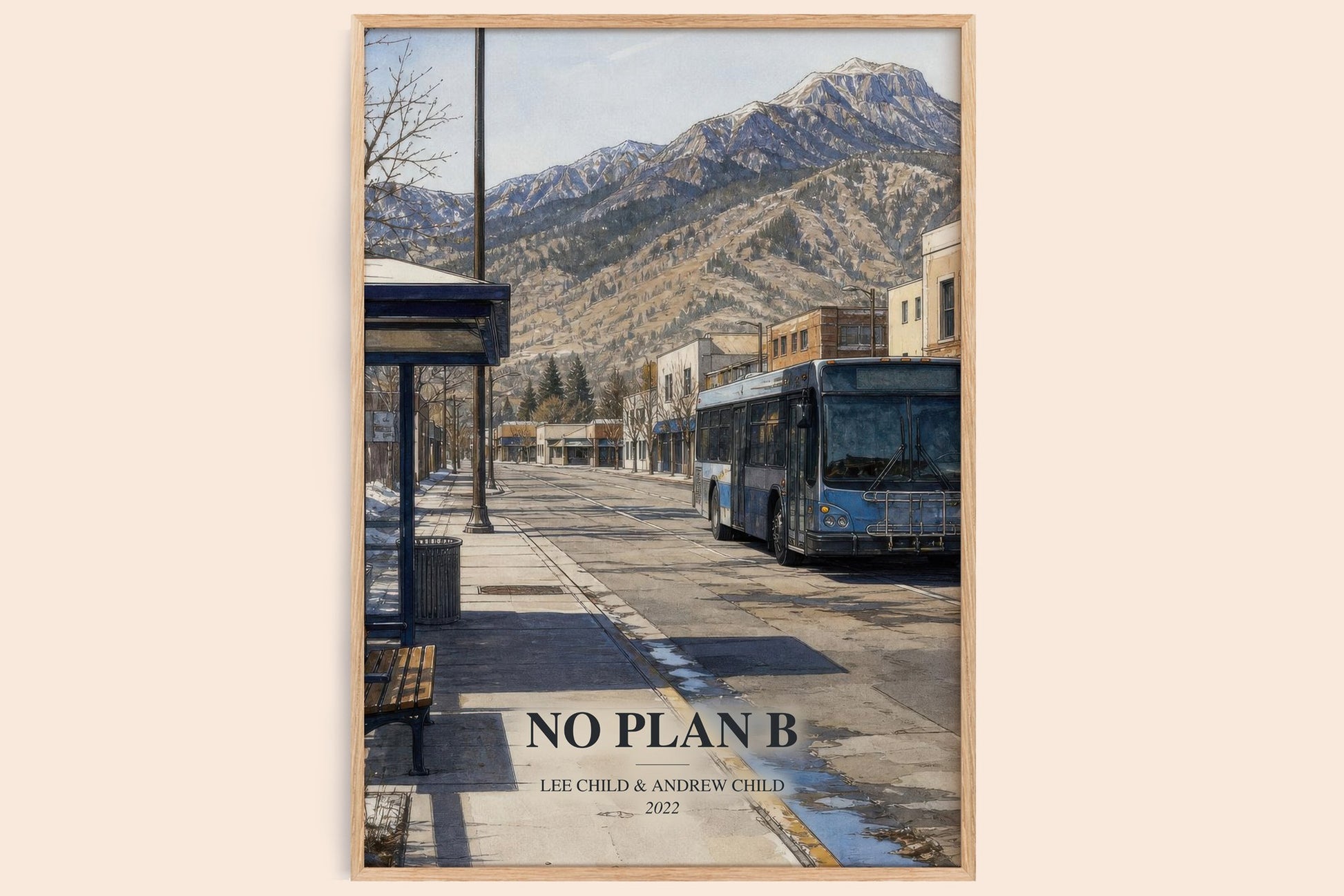 No Plan B watercolour book poster by Lee Child & Andrew Child – framed literary art print