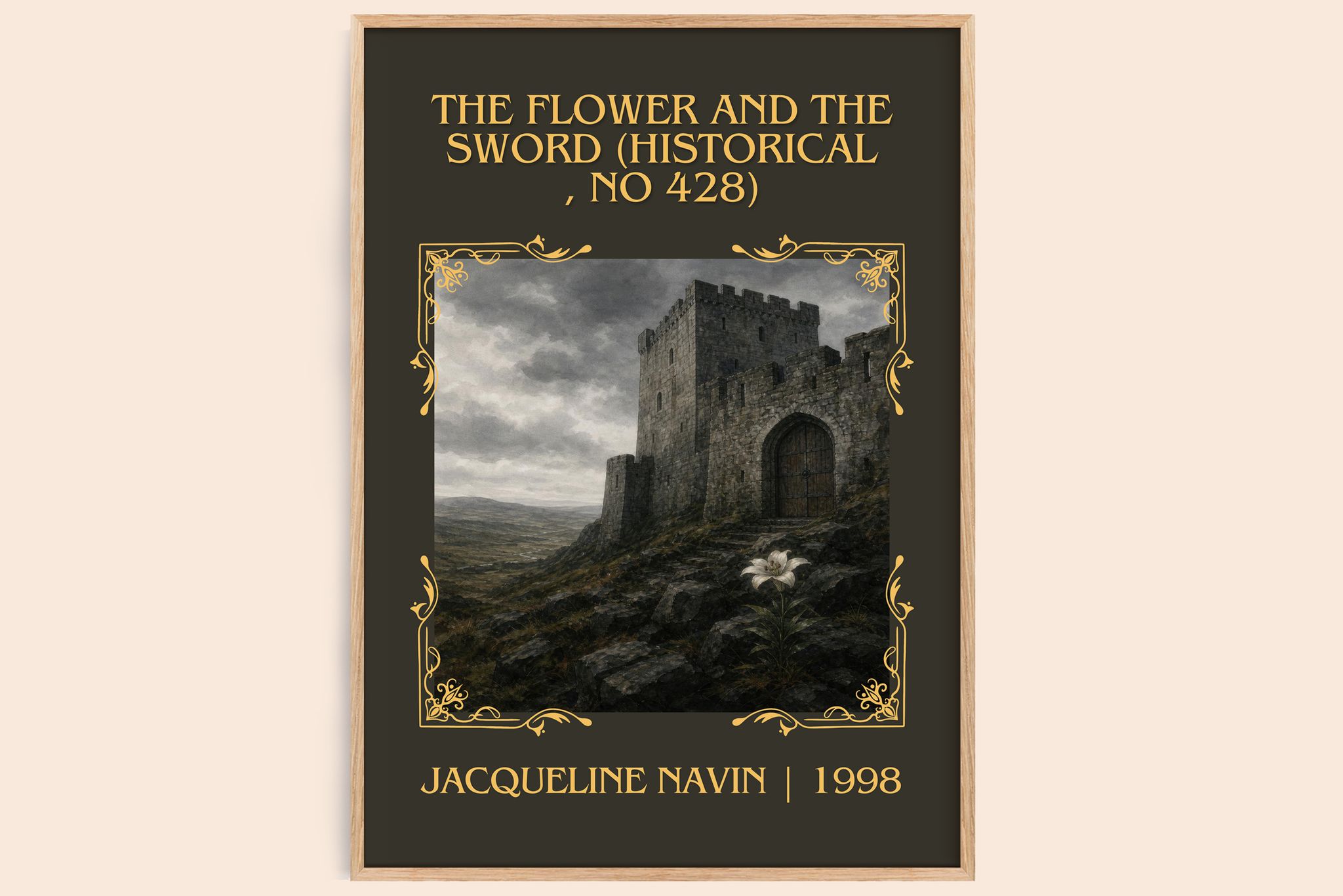 The Flower and the Sword (Historical , No 428) Classic Book Art Print by Jacqueline Navin