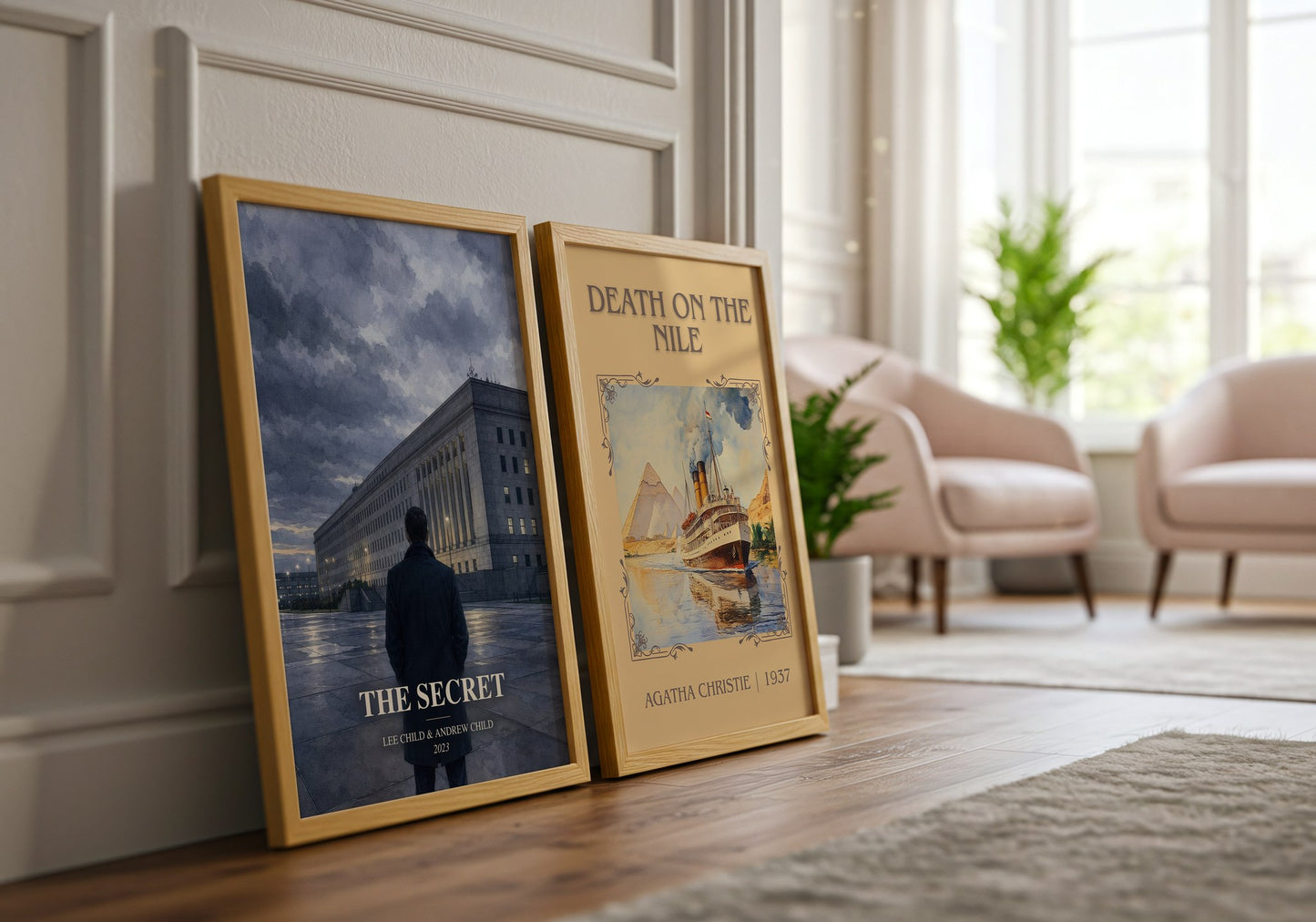The Secret watercolour print framed by window – literary home decor