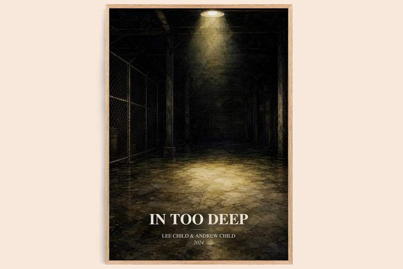 In Too Deep watercolour book poster by Lee Child & Andrew Child – framed literary art print