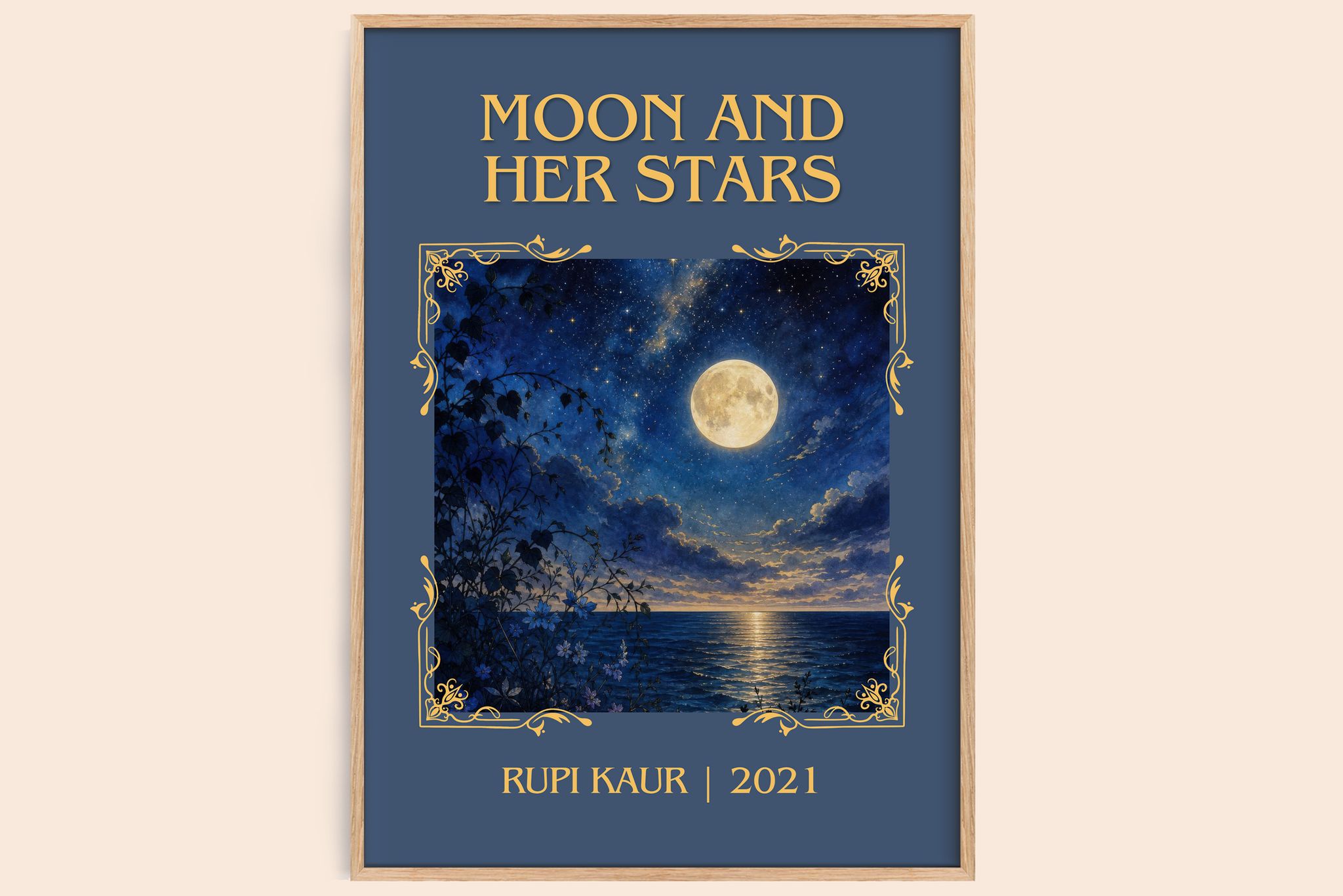 Moon and Her Stars Classic Book Art Print by Rupi Kaur