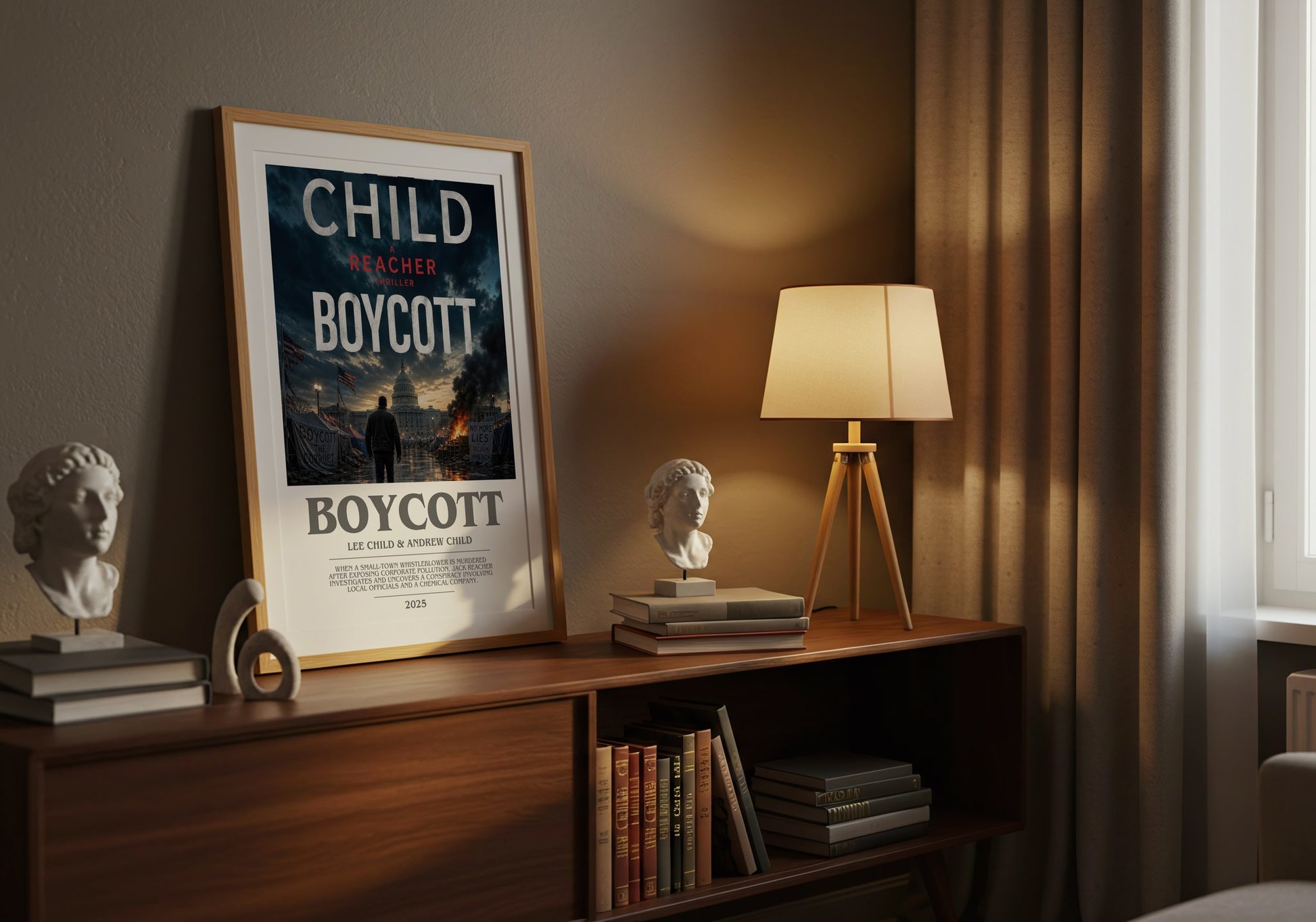 Boycott bookish book poster framed on wall – thriller wall art