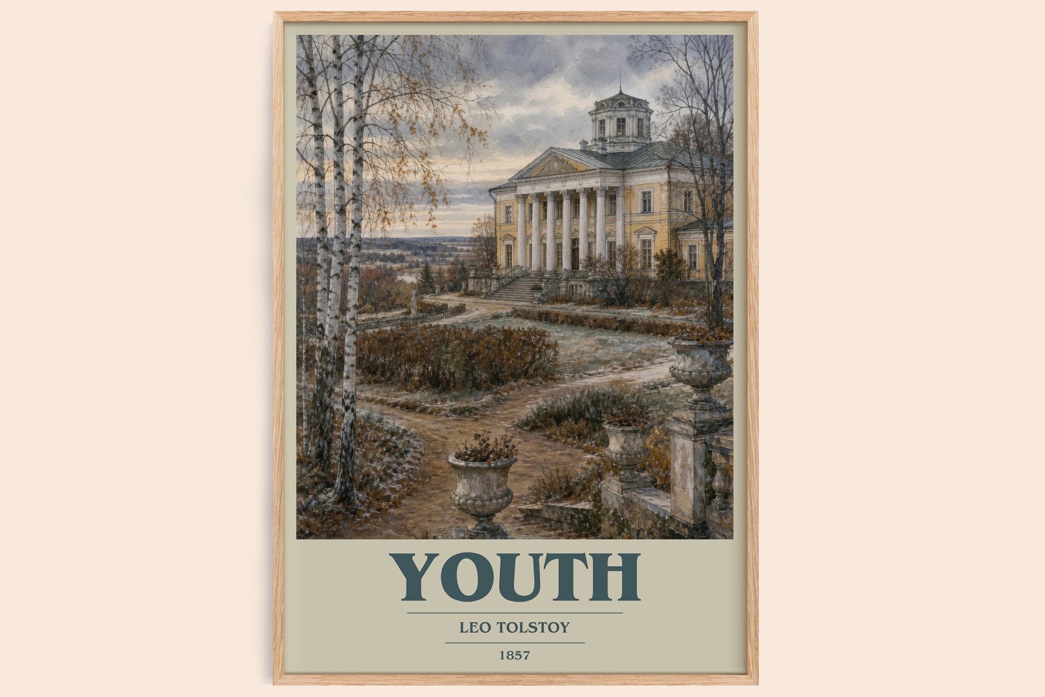 Youth Book Cover Poster by Leo Tolstoy