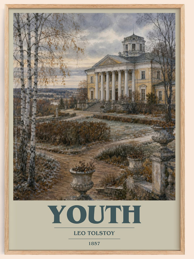 Youth Book Cover Poster by Leo Tolstoy