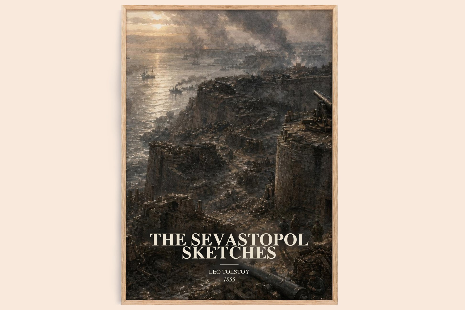 The Sevastopol Sketches watercolour book poster by Leo Tolstoy – framed literary art print