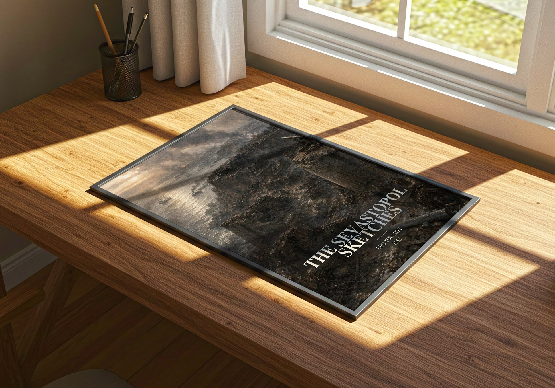 The Sevastopol Sketches watercolour book poster framed on wall – historical fiction wall art