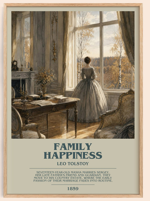 Family Happiness Bookish Wall Art by Leo Tolstoy