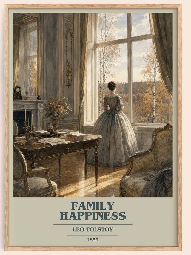 Family Happiness Book Cover Poster by Leo Tolstoy