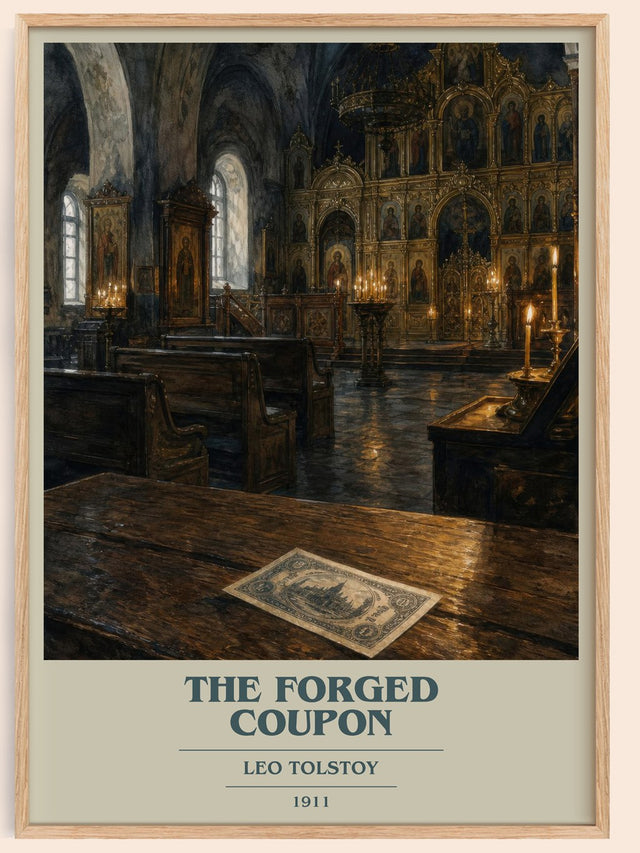 The Forged Coupon Book Cover Poster by Leo Tolstoy