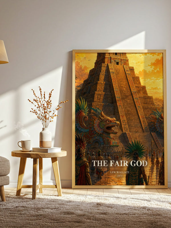 The Fair God watercolour print in frame leaning in hallway – historical fiction wall art