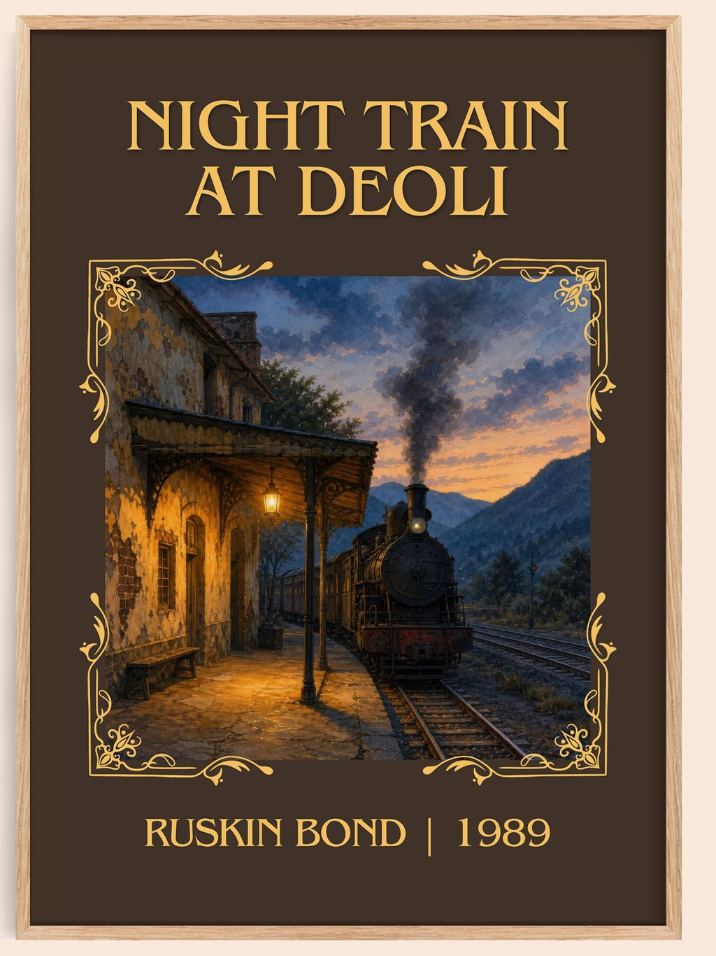Night Train at Deoli Classic Book Art Print by Ruskin Bond – book poster
