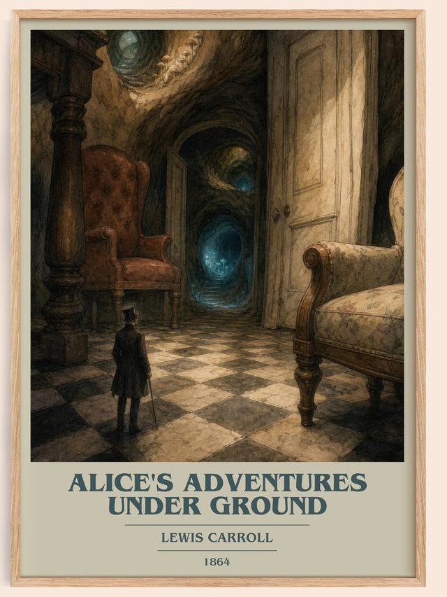 Alice'S Adventures Under Ground Book Cover Poster by Lewis Carroll