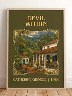 Devil Within Classic Book Art Print by Catherine George – framed print leaning on a wooden floor