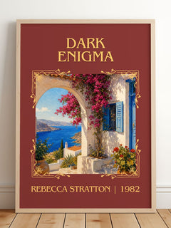 Dark Enigma Classic Book Art Print by Rebecca Stratton – framed print leaning on a wooden floor