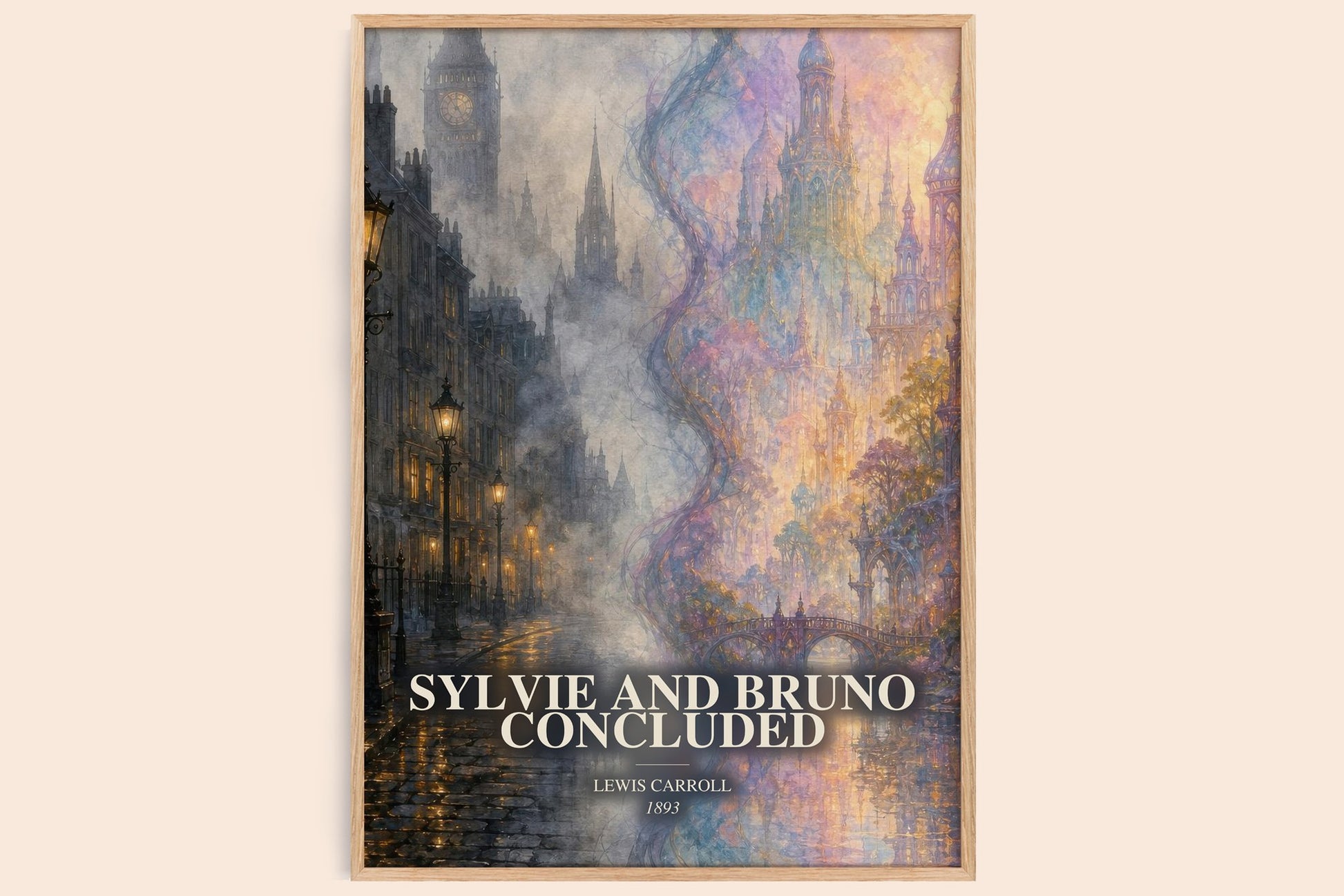 Sylvie And Bruno Concluded watercolour book poster by Lewis Carroll – framed literary art print