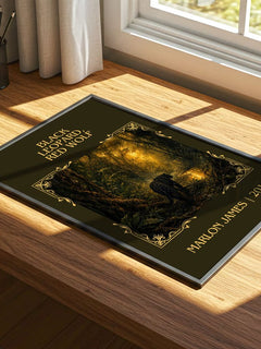 Black Leopard, Red Wolf Classic Book Art Print by Marlon James – print on a sunlit desk