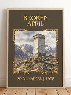 Broken April Classic Book Art Print by Ismail Kadare – framed print leaning on a wooden floor