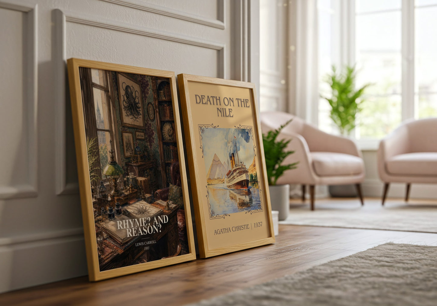 Rhyme? And Reason? watercolour print framed by window – literary home decor