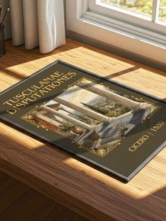 Tusculanae disputationes Classic Book Art Print by Cicero – print on a sunlit desk