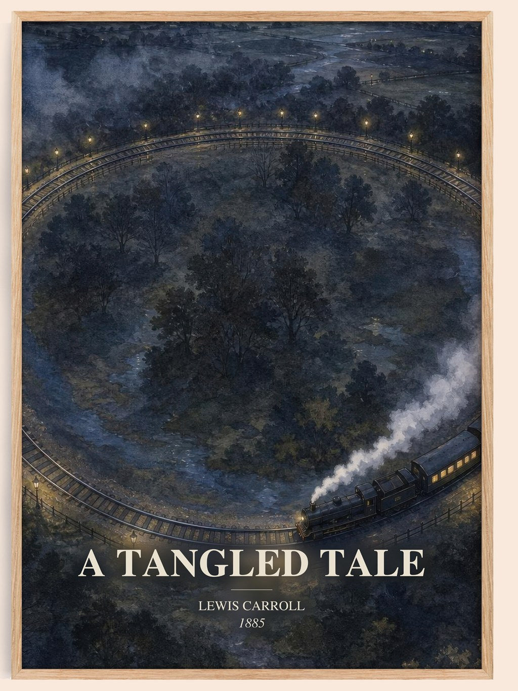 A Tangled Tale watercolour book poster by Lewis Carroll – framed literary art print