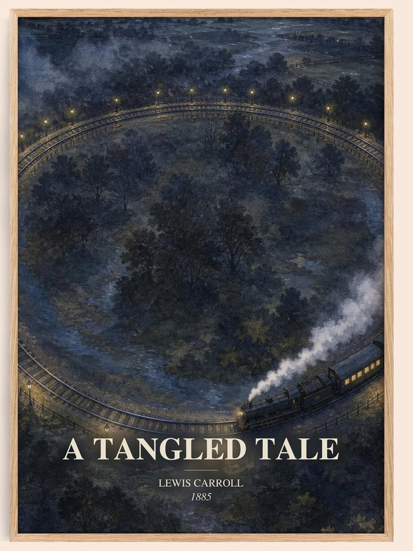A Tangled Tale watercolour book poster by Lewis Carroll – framed literary art print