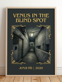 Venus in the Blind Spot Classic Book Art Print by Junji Itō – framed print leaning on a wooden floor