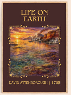 Life on Earth Classic Book Art Print by David Attenborough – book poster
