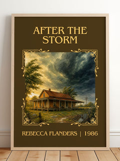 After the Storm Classic Book Art Print by Rebecca Flanders – framed print leaning on a wooden floor