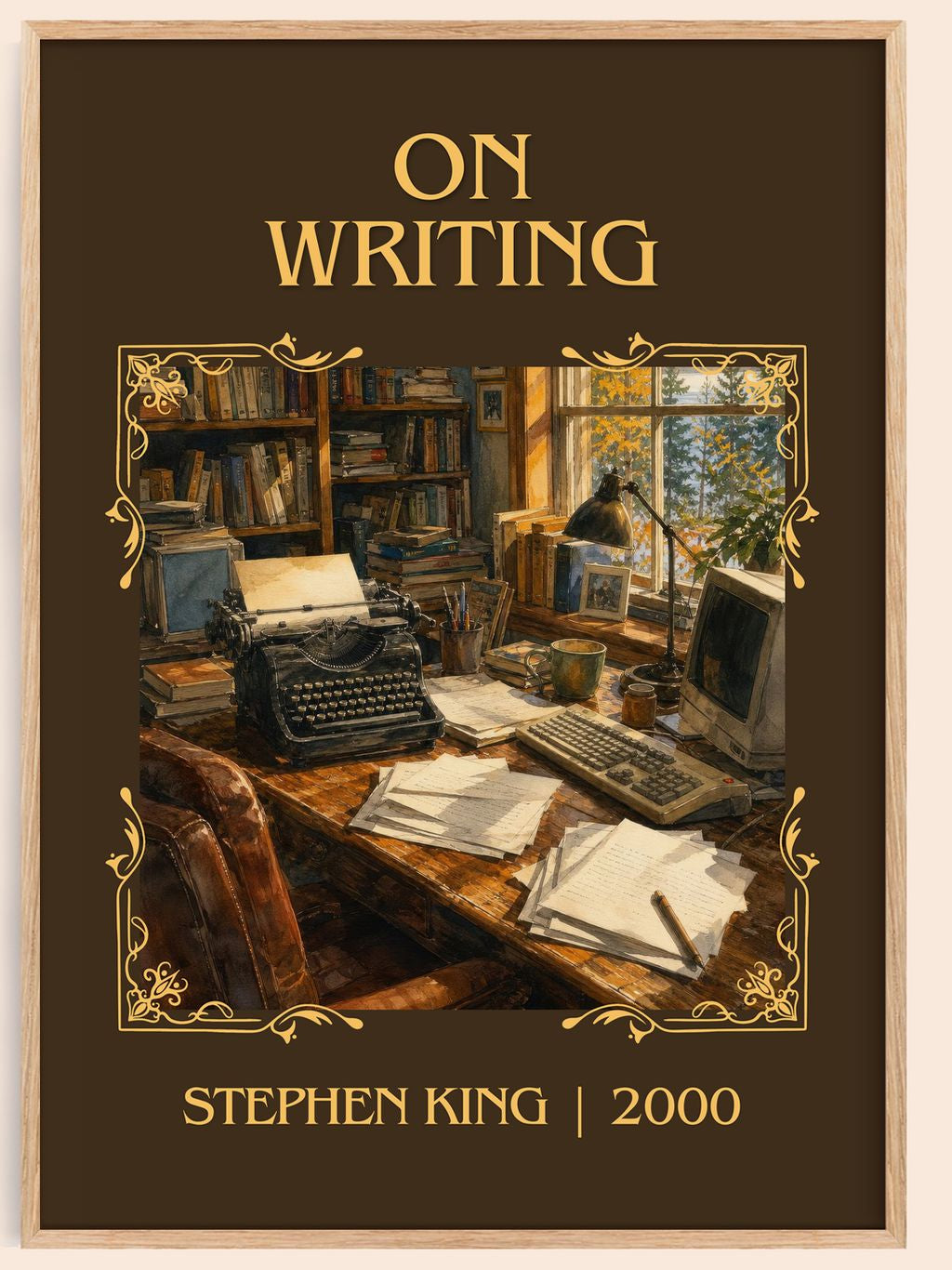 On Writing Classic Book Art Print by Stephen King – book poster