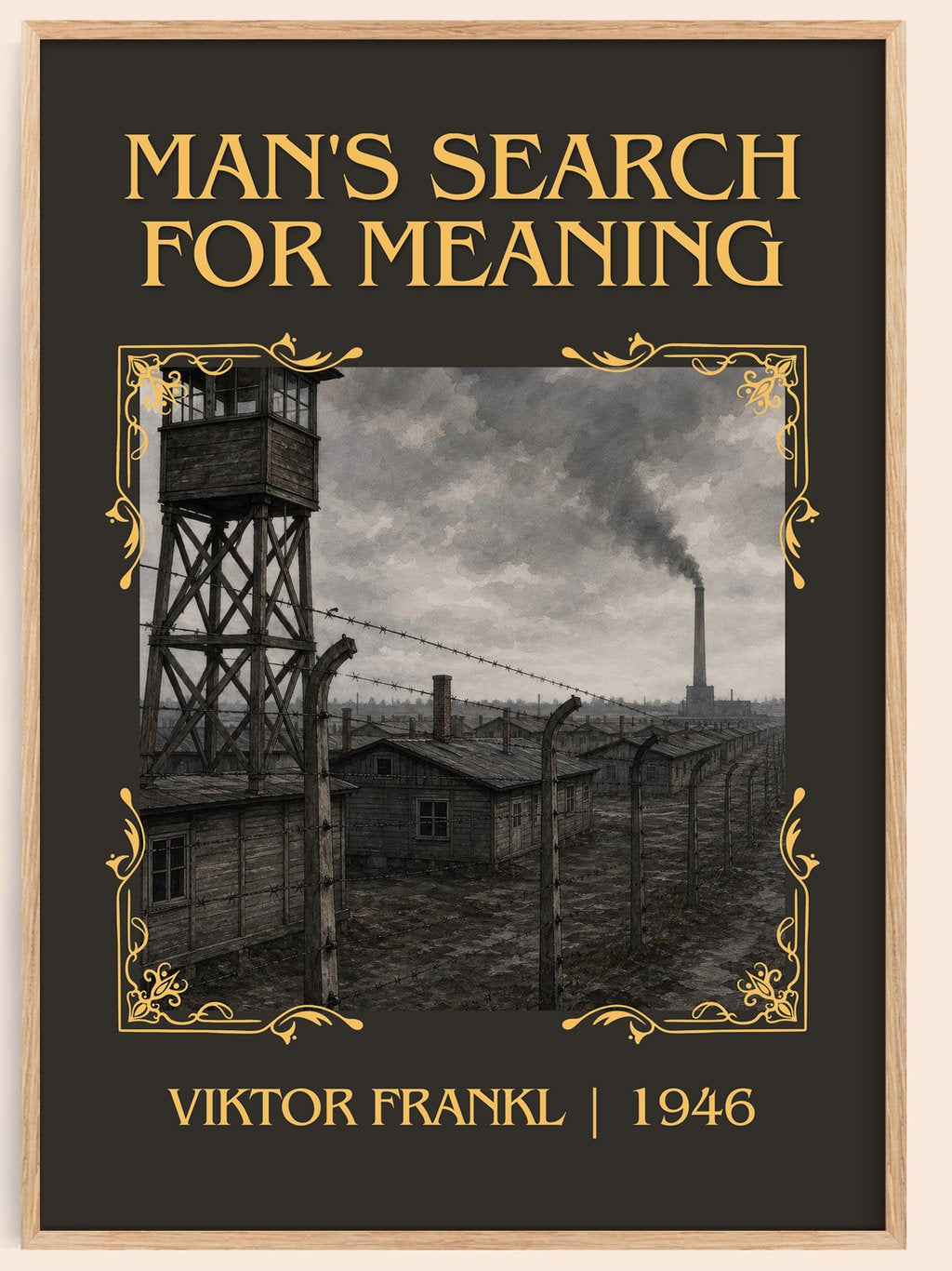 Man's Search for Meaning Classic Book Art Print by Viktor Frankl – book poster