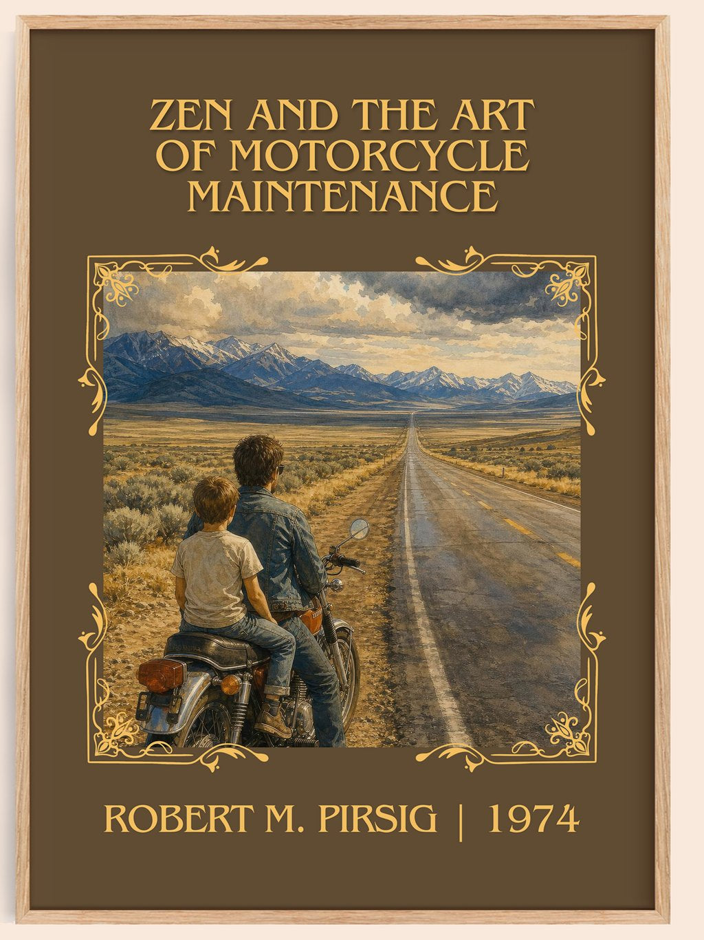 Zen and the Art of Motorcycle Maintenance Classic Book Art Print by Robert M. Pirsig – book poster