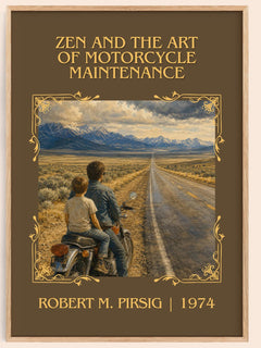 Zen and the Art of Motorcycle Maintenance Classic Book Art Print by Robert M. Pirsig – book poster