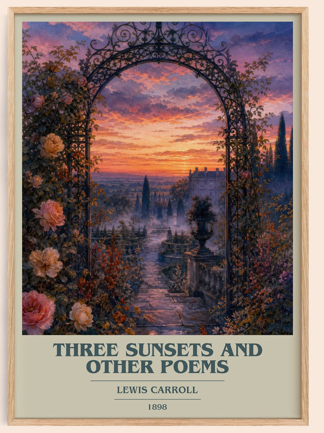 Three Sunsets And Other Poems Book Cover Poster by Lewis Carroll