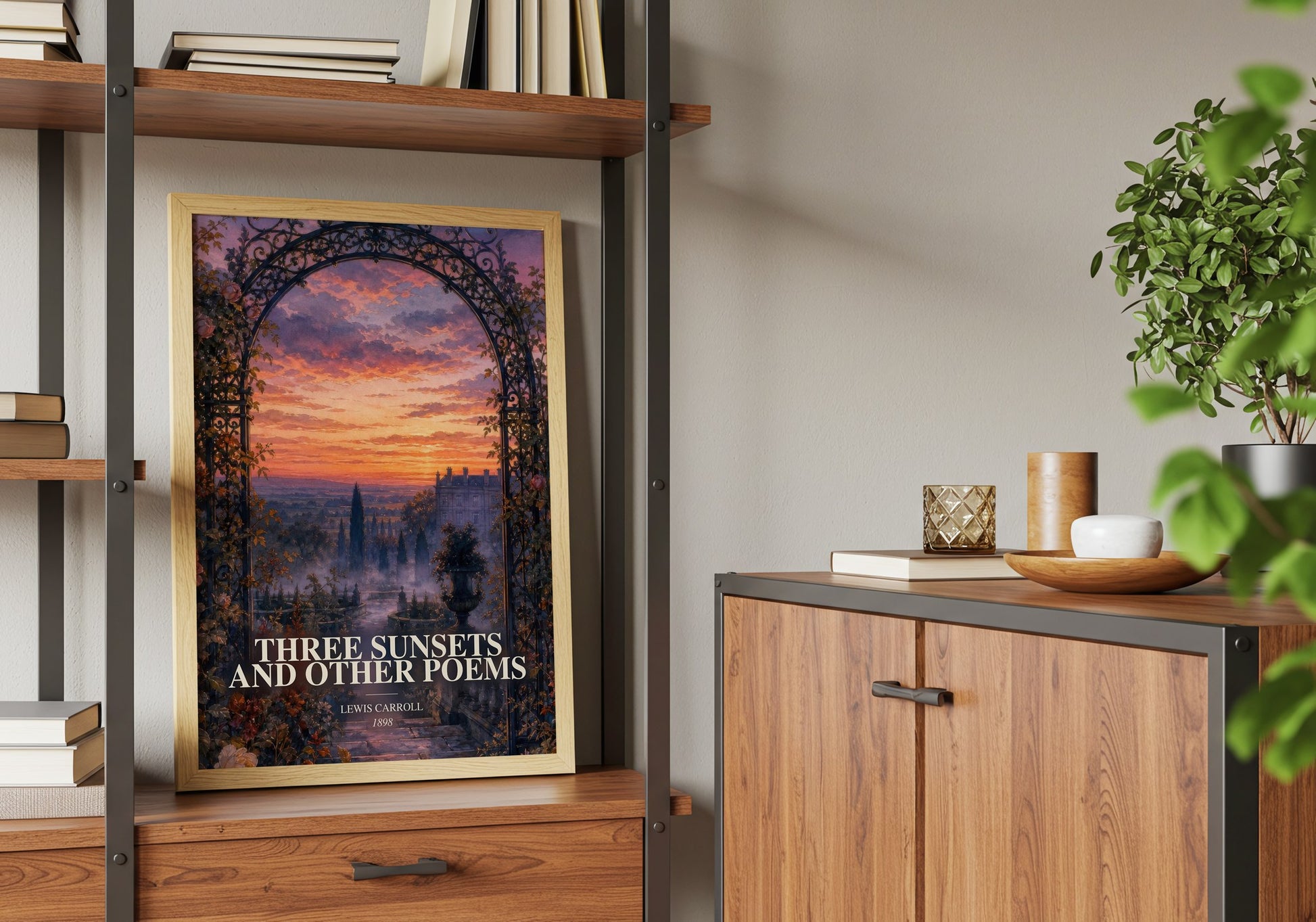 Three Sunsets And Other Poems book watercolour illustration paper finish options – matte satin gloss