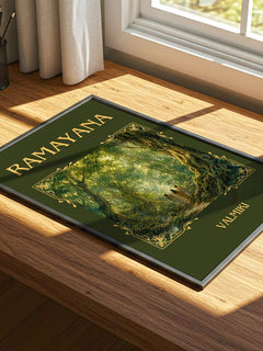 Ramayana Classic Book Art Print by Valmiki – print on a sunlit desk