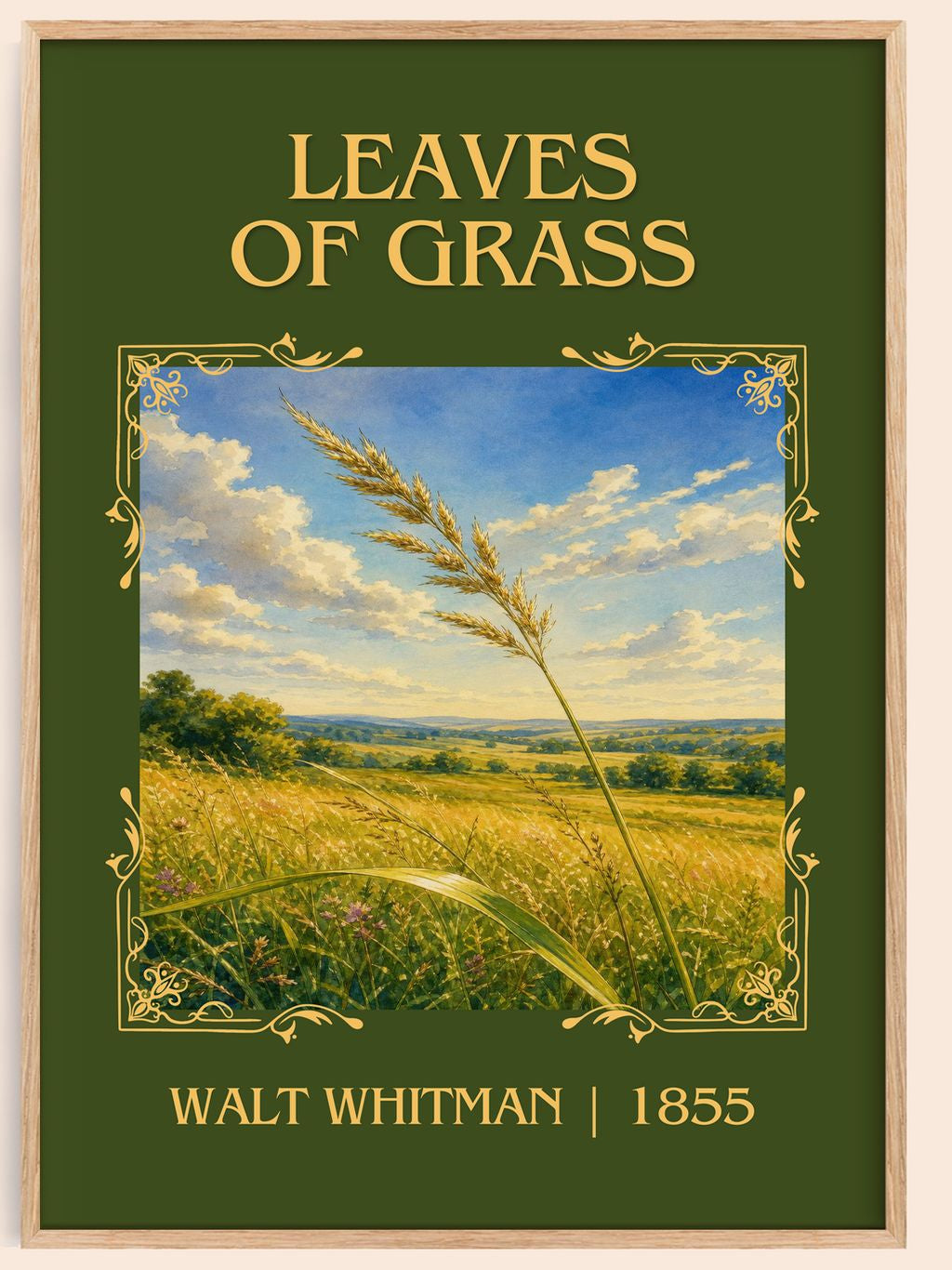 Leaves of Grass Classic Book Art Print by Walt Whitman – book poster