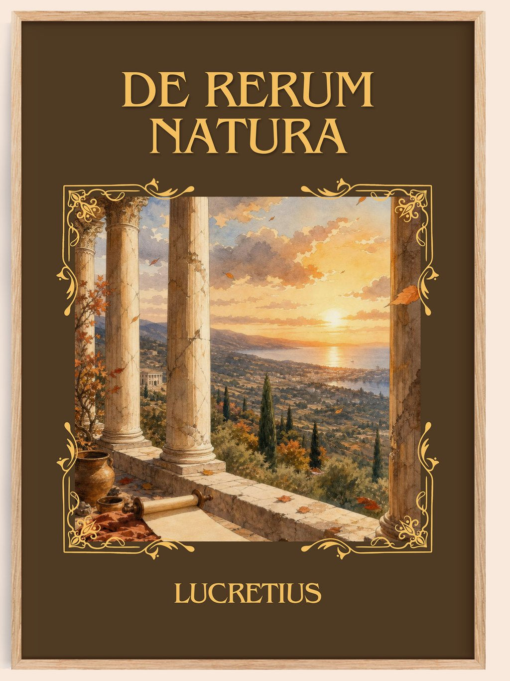 De Rerum Natura Classic Book Art Print by Lucretius – book poster