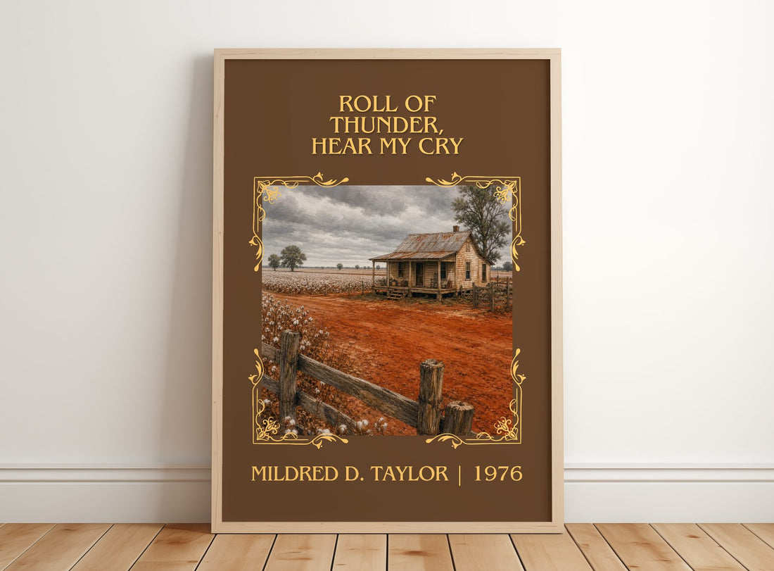 Roll of Thunder, Hear My Cry Classic Book Art Print by M. Taylor – framed print leaning on a wooden floor