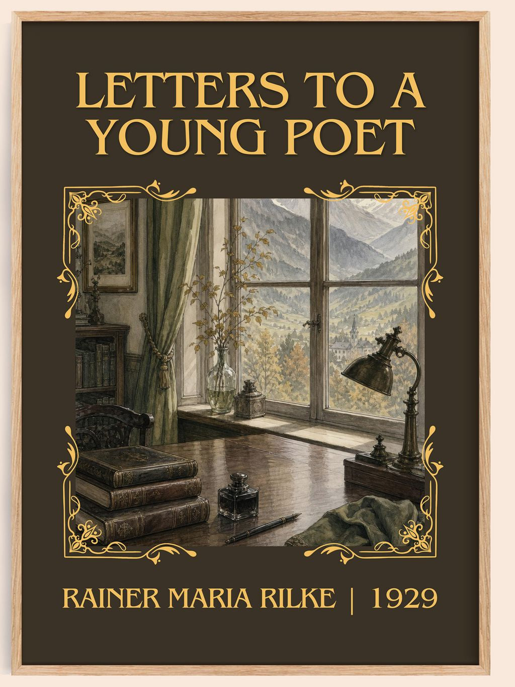 Letters to a Young Poet Classic Book Art Print by Rainer Maria Rilke – book poster