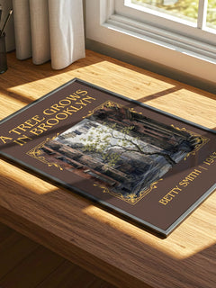 A Tree Grows in Brooklyn Classic Book Art Print by Betty Smith – print on a sunlit desk