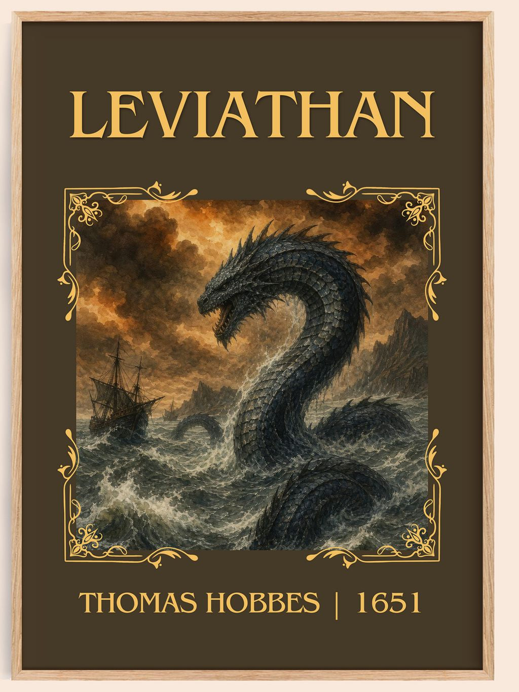 Leviathan Classic Book Art Print by Thomas Hobbes – book poster